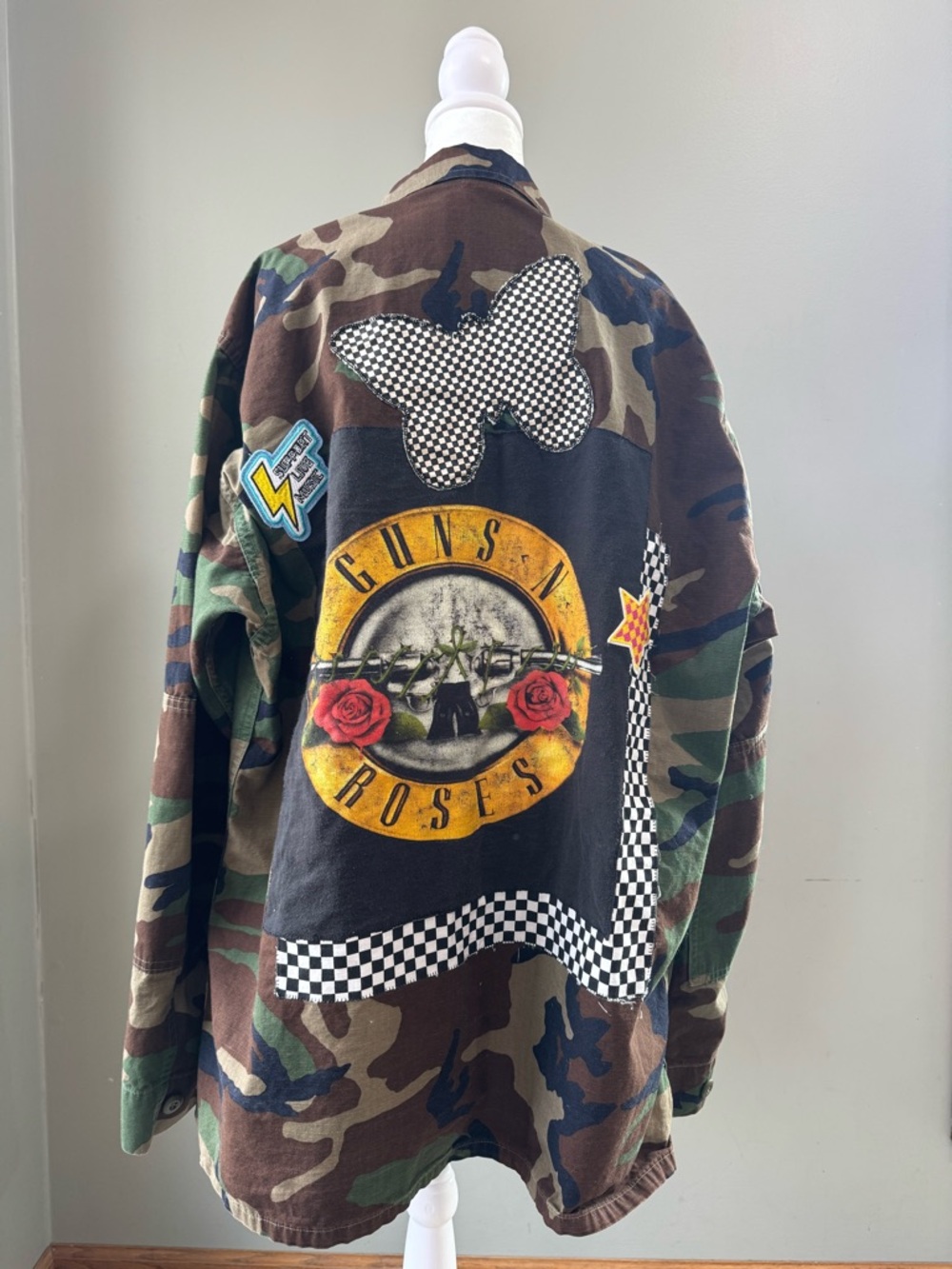 Guns N' Roses Camo Patch Back Jacket - Graphic Military Style